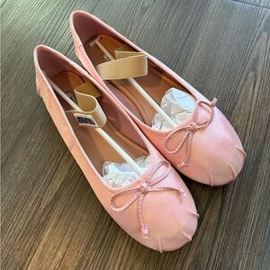 Pink Satin Ballet Flats